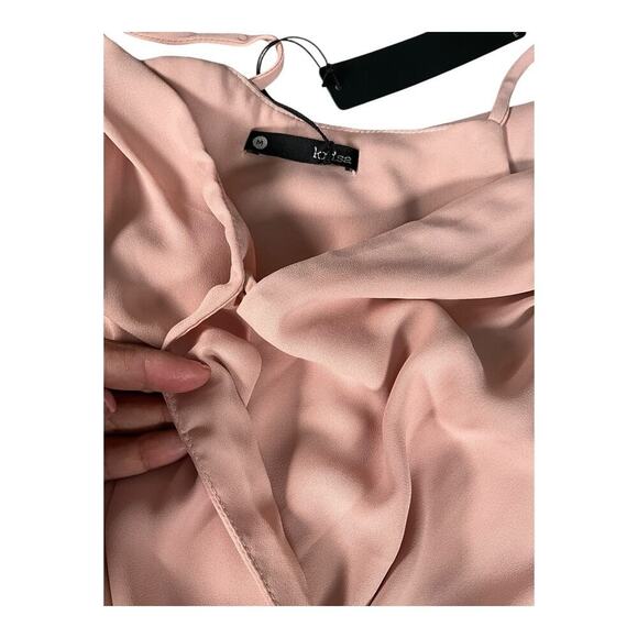 Revolve Krisa Pink Wrap-Style Bodice Thin Straps Ruffled Skirt Formal SZ Medium - Picture 13 of 14